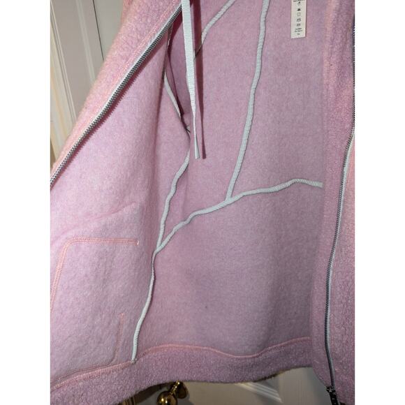 Lululemon Jacket Women's Size 4 Pink So Sherpa Hooded Sweater Windbreaker Hiking - Picture 6 of 12